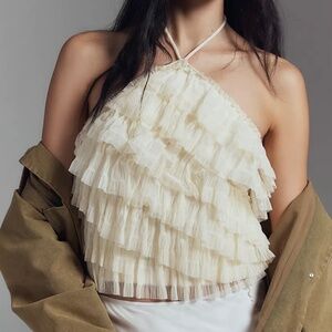 ‼️ Anthropologie Ruffle Halter Top ‼️